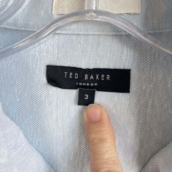 Ted Baker Men's Linen Cotton Knit Casual Shirt 3 / M Coastal Resort Summer - Picture 8 of 16